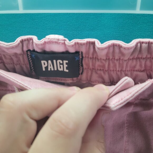 Paige Womens Pink Jogger Pants Size 25 Elastic Waist Drawstring Cotton Blend - Picture 4 of 7
